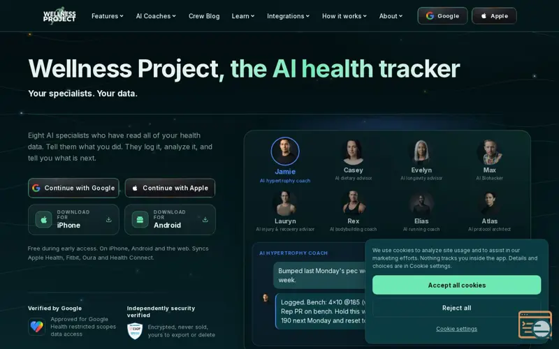 Screenshot of Wellness Project - Fitness AI