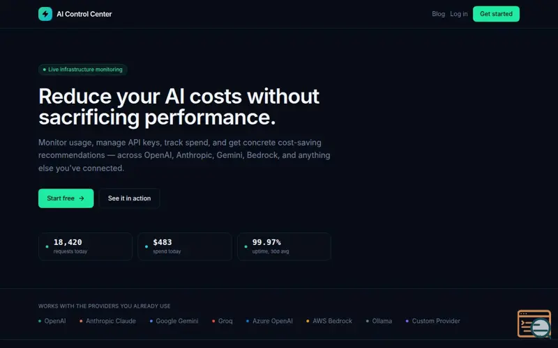 Screenshot of AI Control Center