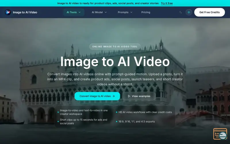 Screenshot of Image to AI Video