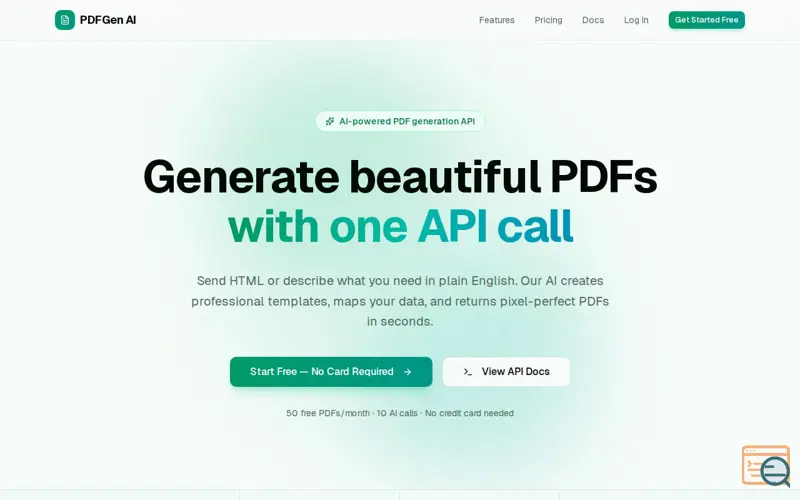 Screenshot of PDFGen AI