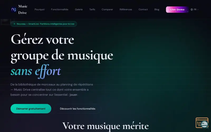 Screenshot of Music Drive, a launch using OVHcloud