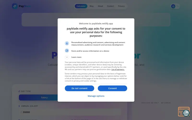 Screenshot of PayBlade
