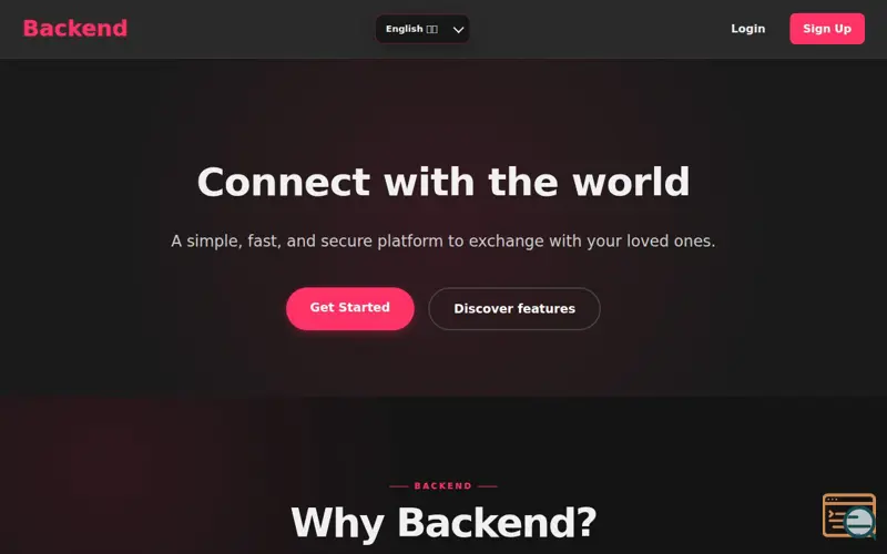 Screenshot of Backend Social