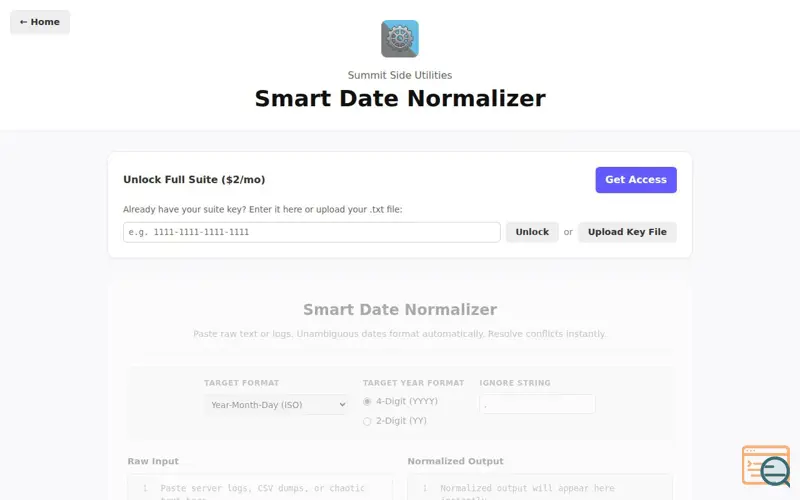 Screenshot of Smart Date Normalizer