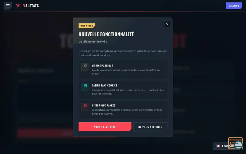 Screenshot of ValStats