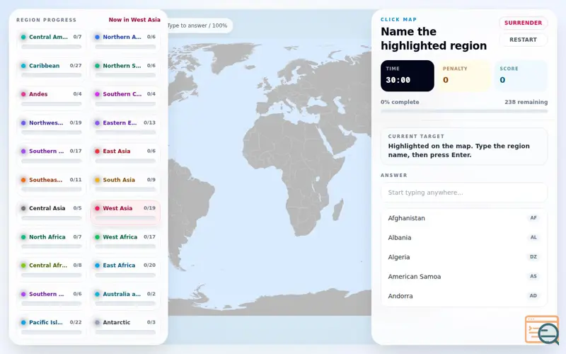 Screenshot of Map