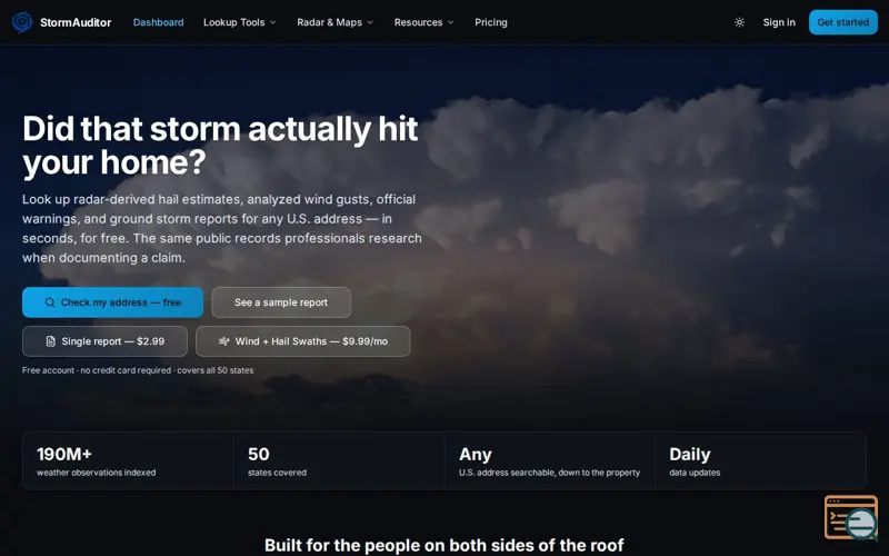 Screenshot of StormAuditor