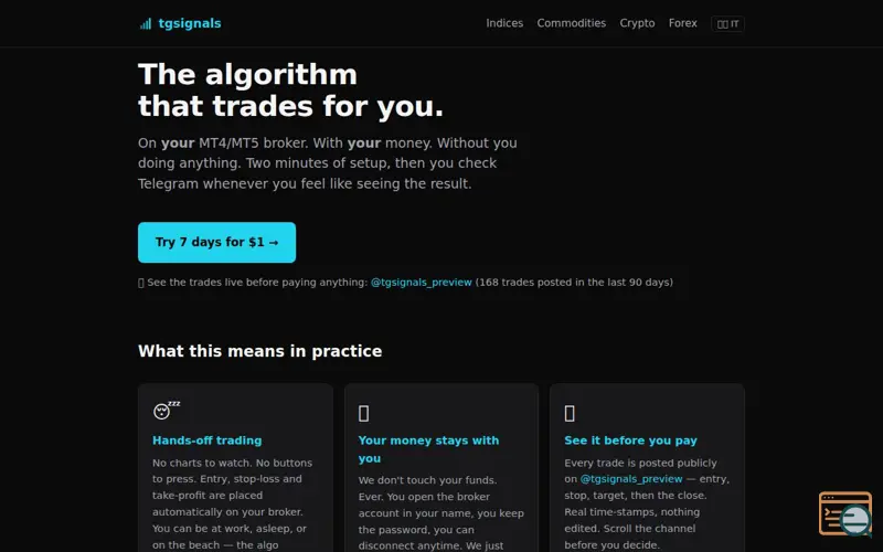 Screenshot of tgsignals
