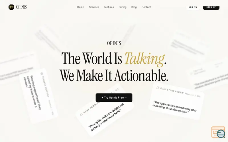 Screenshot of OPINIS