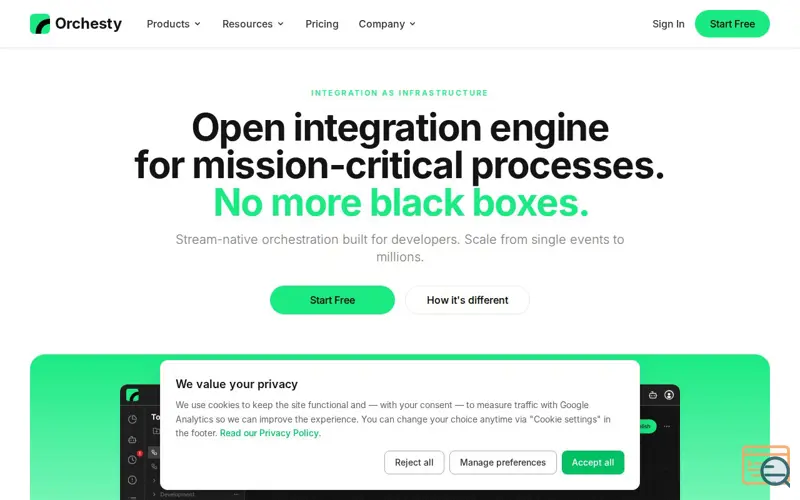 Screenshot of Orchesty
