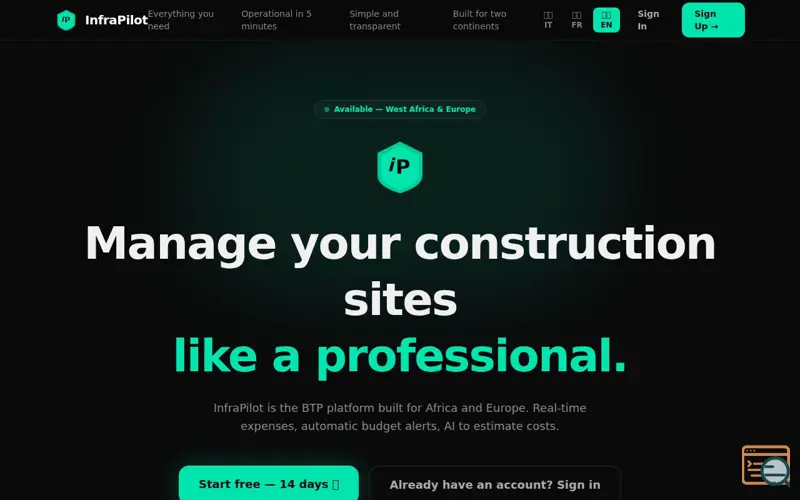 Screenshot of InfraPilot