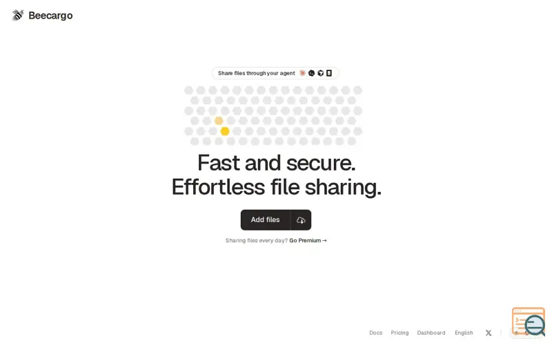 Screenshot of Beecargo | Partage de fichiers rapide et sécurisé