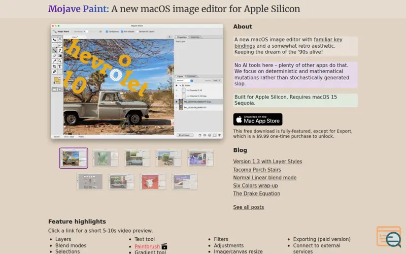 Screenshot of Mojavepaint