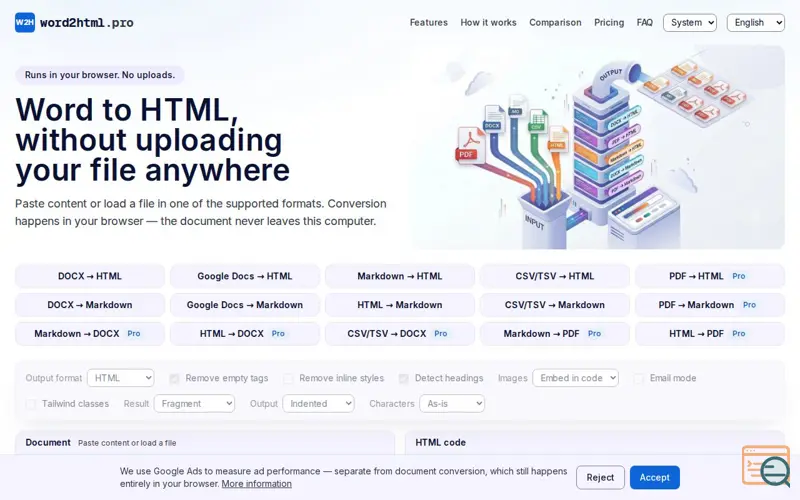 Screenshot of word2html.pro