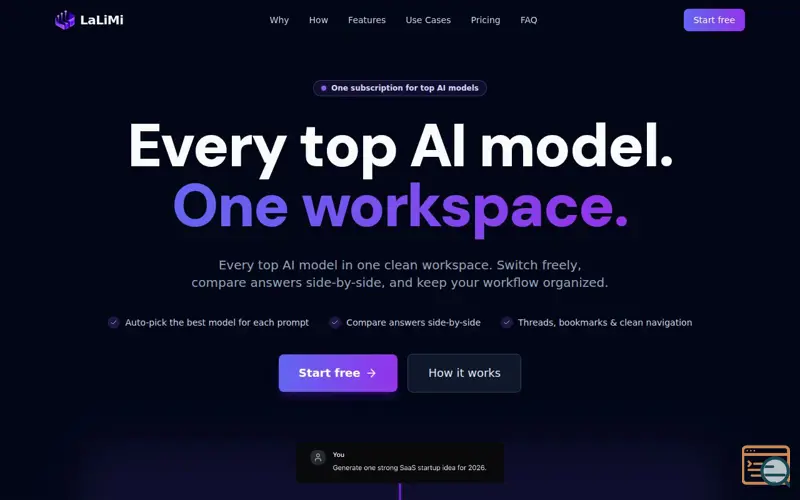 Screenshot of LaLiMi - AI powered workspace