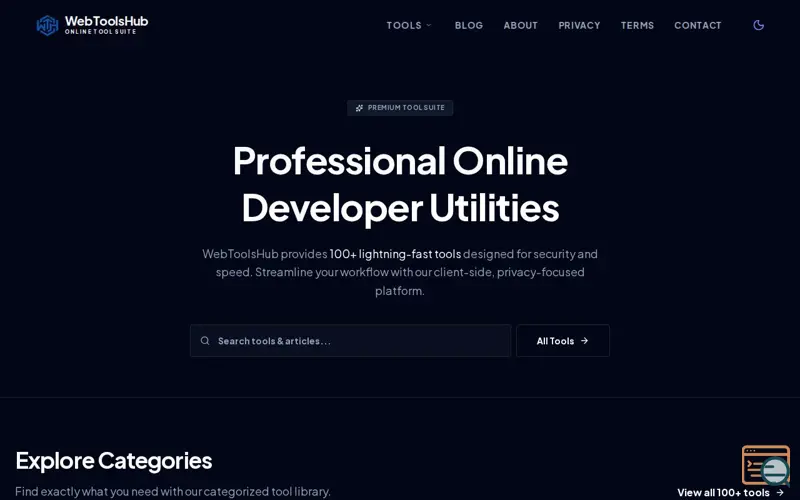 Screenshot of WebToolsHub