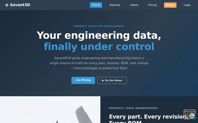Screenshot of SavantPLM