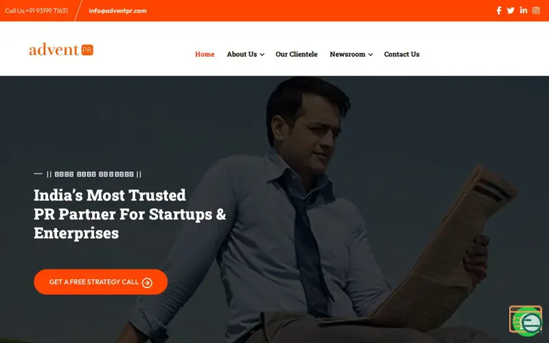 Screenshot of Best PR Agency in Delhi & India, a launch using Rank Math