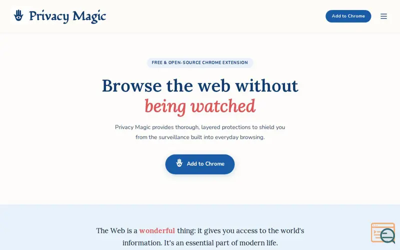 Screenshot of Privacy Magic