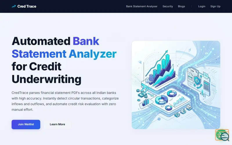 Screenshot of CredTrace | Bank Statement Analyzer for Credit Underwriting