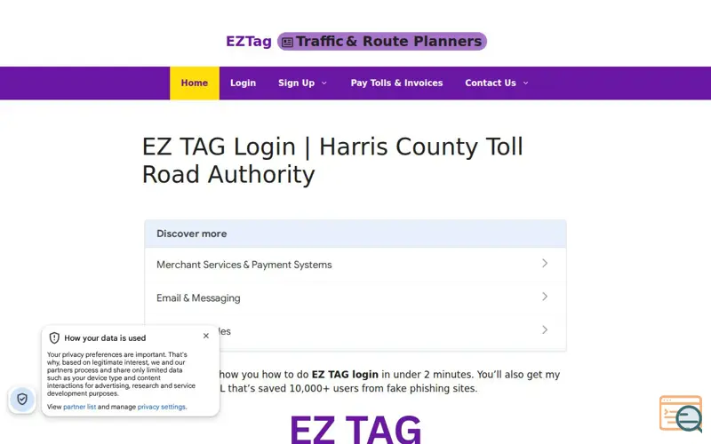 Screenshot of EZTAG