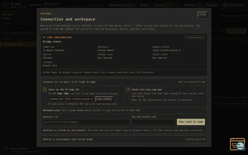 Screenshot of VT Code