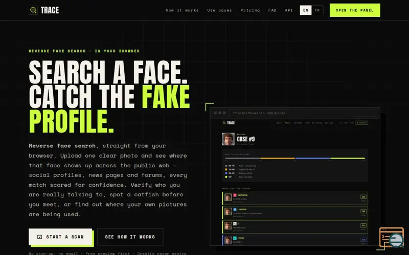 Screenshot of Trace — Reverse Face Search App | Find Someone by Photo on iPhone