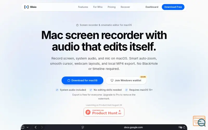 Screenshot of Mac Screen Recorder with Smart Auto-Zoom