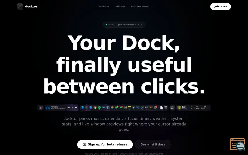 Screenshot of Docktor