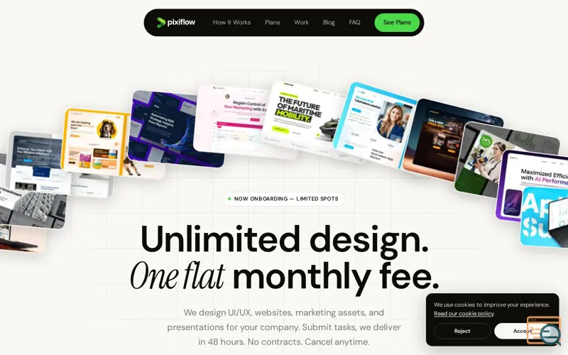 Screenshot of PixiFlow - Design as a Subscription