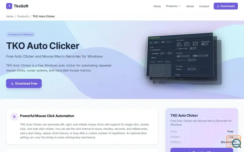 Screenshot of TKO Auto Clicker - Automate Mouse Clicks