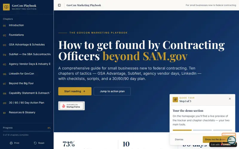 Screenshot of GovCon Marketing Playbook 