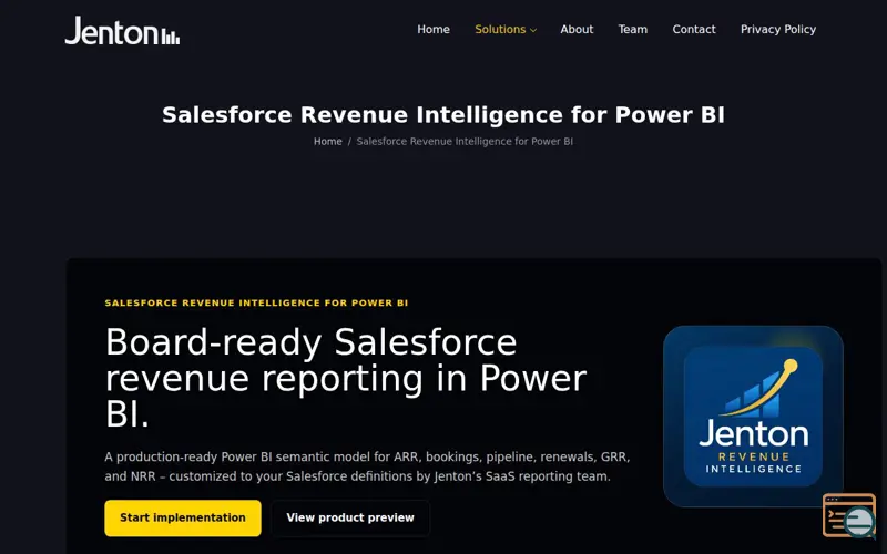 Screenshot of Jenton Revenue Intelligence