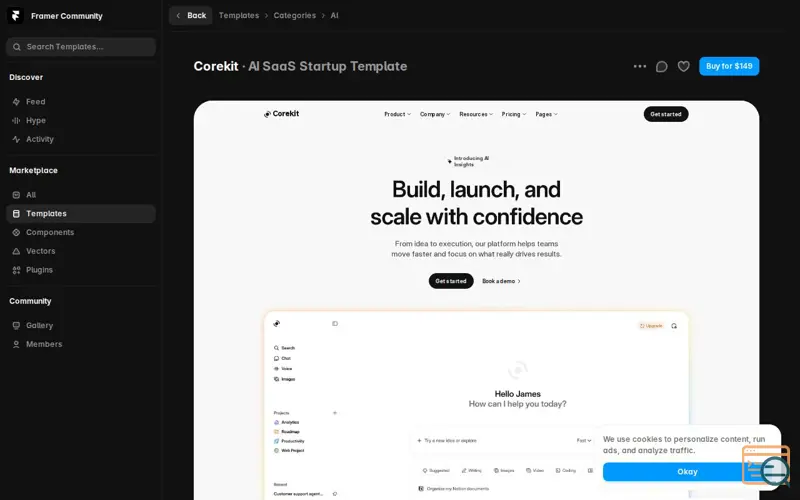 Screenshot of Corekit, a launch using PromptWatch