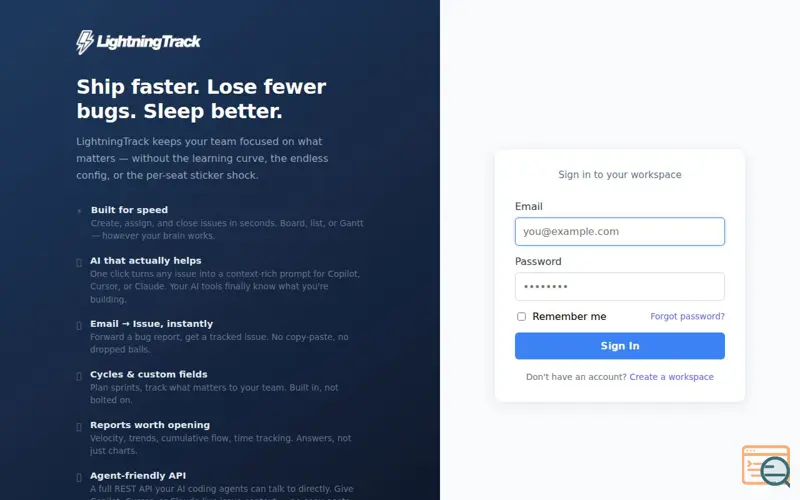 Screenshot of LightningTrack, a launch using KEDA