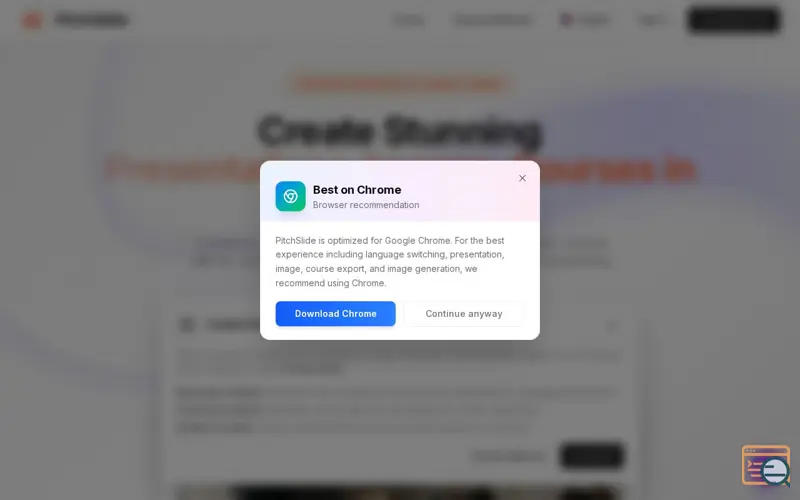 Screenshot of PitchSlide