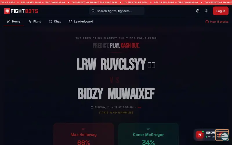 Screenshot of FightBets