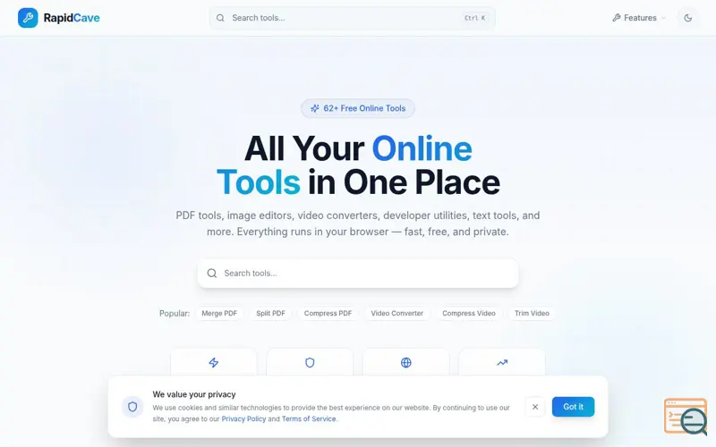 Screenshot of RapidCave