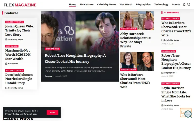 Screenshot of FLEX MAGAZINE, a launch using SymbolHost