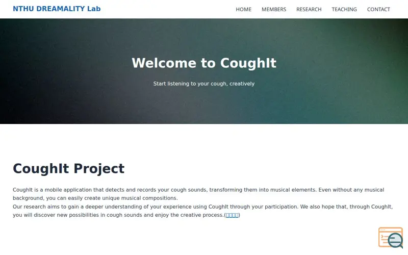 Screenshot of CoughIt