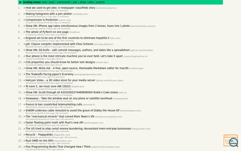 Screenshot of Unslop