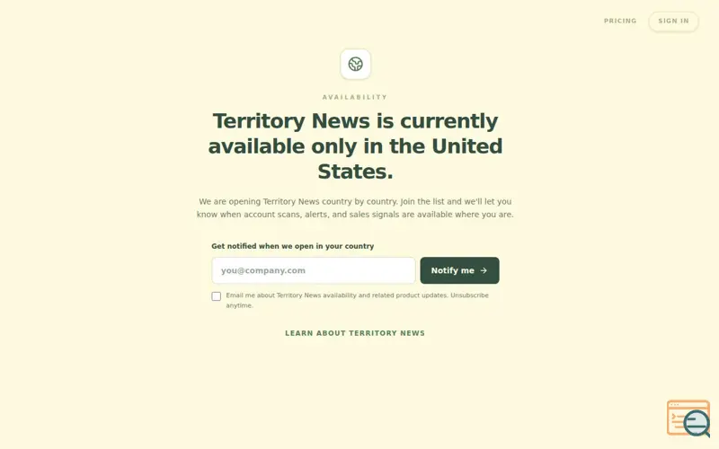 Screenshot of Territory News