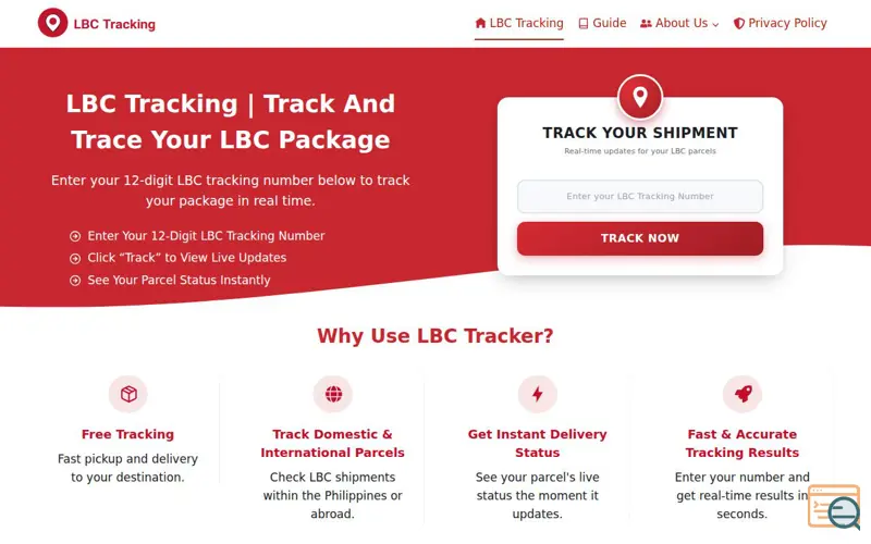 Screenshot of LBC Tracking