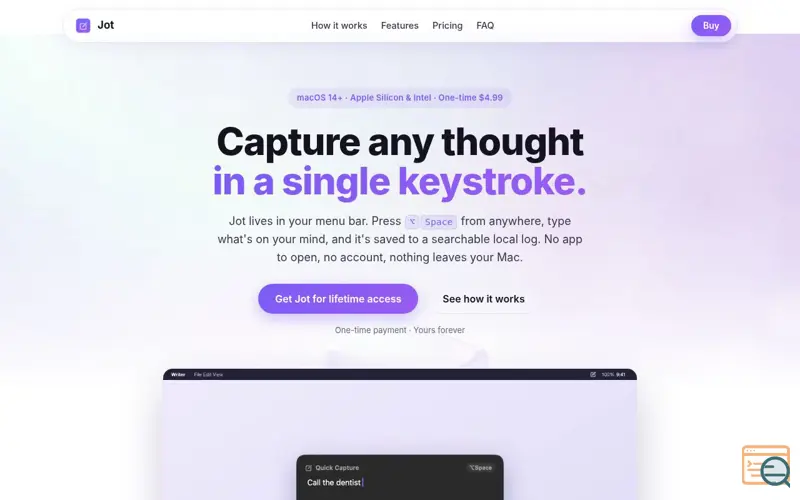 Screenshot of Jot
