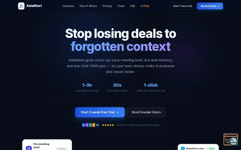 Screenshot of AideMeet