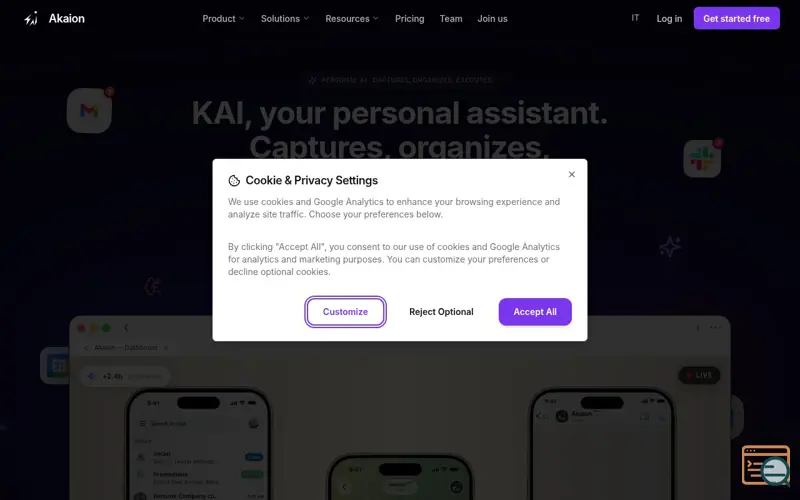 Screenshot of Akaion Time Life app
