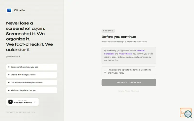 Screenshot of Clickflo