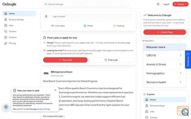 Screenshot of Cebugle