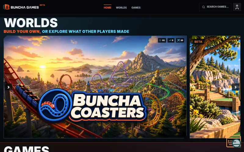 Screenshot of Buncha Games, a launch using CheddaBoards