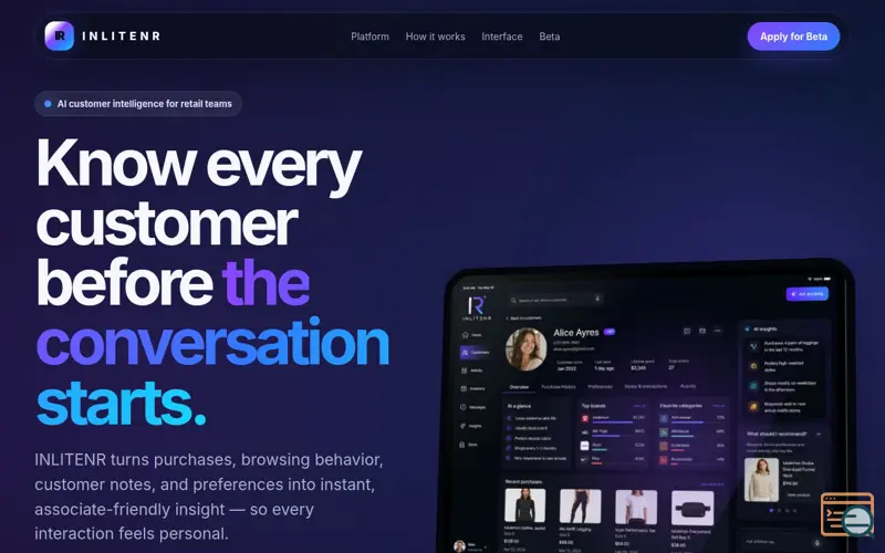 Screenshot of INLITENR